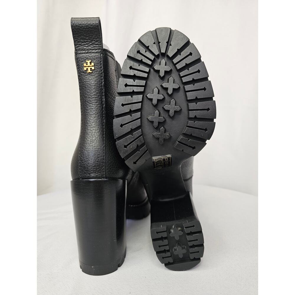 Tory Burch Carson Lug 70 MM Sole High Heel Bootie Boots Size 8 Black NWT - Picture 9 of 12